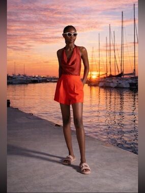 Anthropologie  NWT DOLAN Cowl Neck Halter Top Size M.
